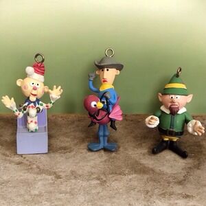 VTG 2002 Playing Mantis Rudolph Island Misfit Toys Ornament Elf Cowboy Charlie